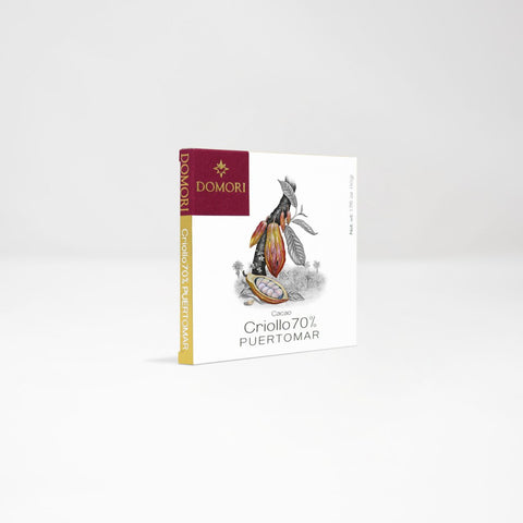 Domori Chocolate bar: Criollo Puertomar cocoa 70% 50g