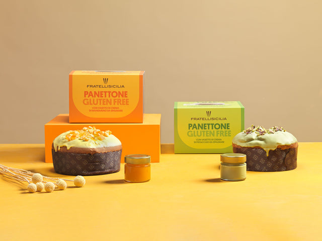 Fratelli Sicilia Gluten-Free Mandarin Panettone 500gr with Spreadable Cream 125gr