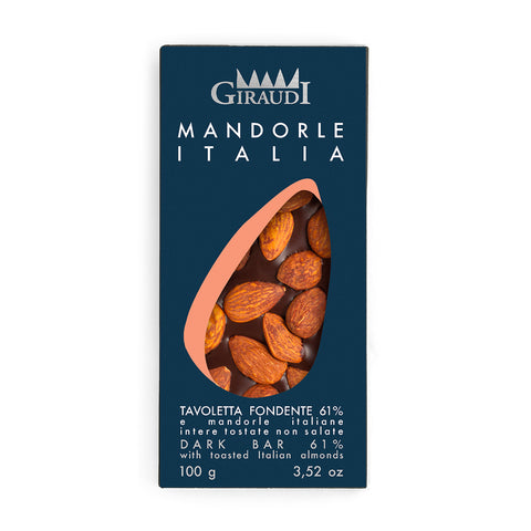 Giraudi roasted dark chocolate bar with Italian almonds 100g