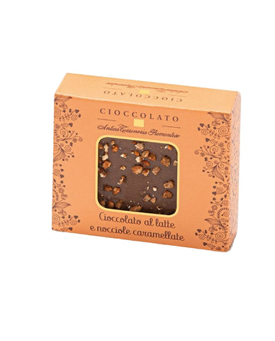 Antica Torroneria Piemontese torrone chocolate 40g single chocolate bar - milk chocolate with caramelized hazelnuts