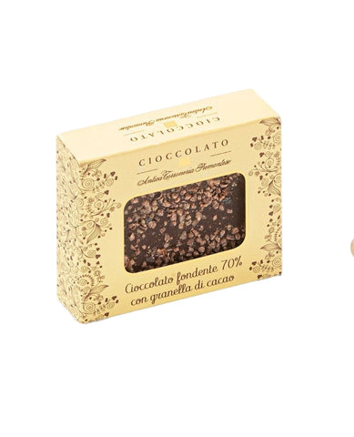 Antica Torroneria Piemontese torrone chocolate 40g single chocolate bar - dark chocolate with cocoa grains