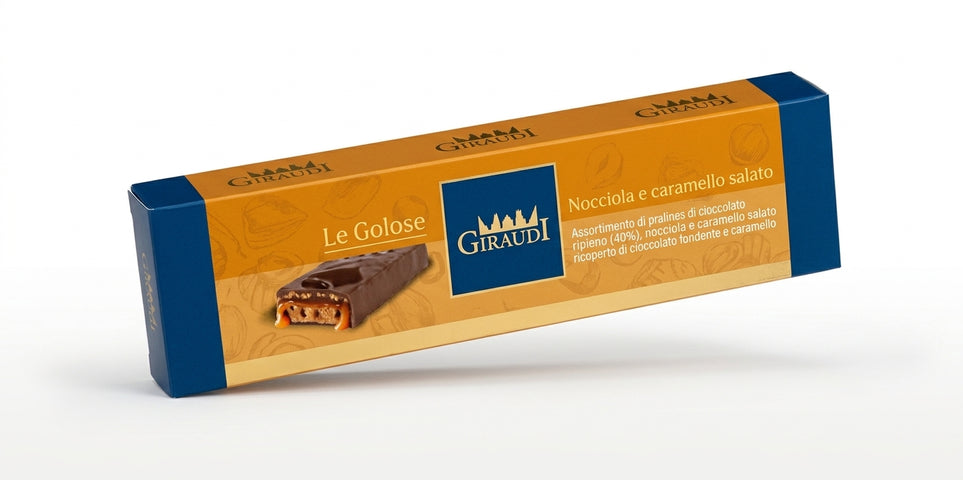 Giraudi Chocolate Bar Filled with Hazelnuts and Caramel 160g