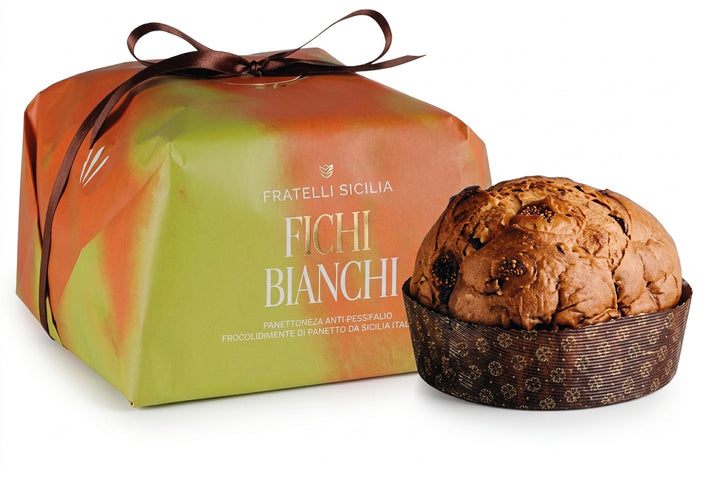 Fratelli Sicilia White Figs and White Chocolate Cubes Panettone 500g